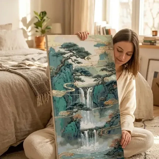 Valmis numeromaalaus esillä kotona