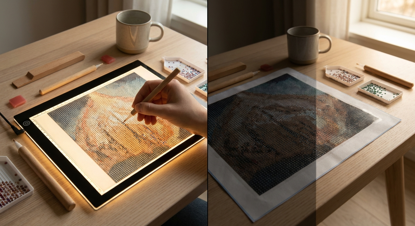 Valopöytä timanttimaalauksen apuna — tarvitsetko sellaista?