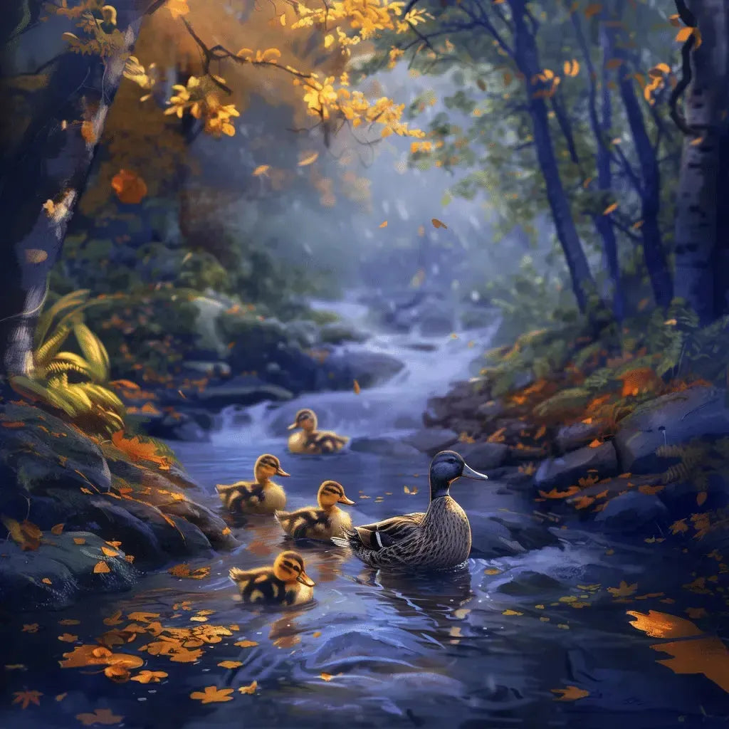 Duck Family 50x50cm - Timanttimaalaus
