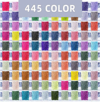 Thumbnail for 445 eri värin pakkaus neliötimantteja timanttimaalaukseen. Kuvassa erivärisiä timanttipusseja.