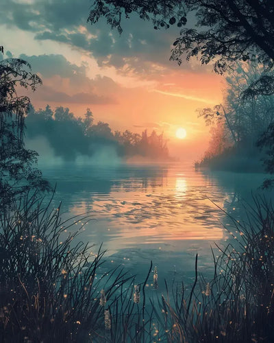 Dreamy Pond timanttimaalaus – unelmoiva lampi