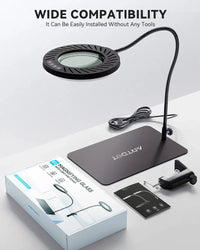 Thumbnail for LED-suurennuslasi timanttimaalaukseen, jossa 10x suurennus, 144 LED-valoa, viisi värilämpötilaa ja joustava kiinnitys pöytään.