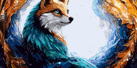 Thumbnail for Kuvassa on arktinen kettu, jonka turkki heijastaa jääsinisiä ja oransseja sävyjä. Tausta koostuu jäästä ja lumesta, luoden rauhallisen ja mystisen tunnelman.