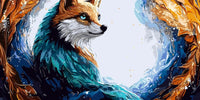 Thumbnail for Kuvassa on arktinen kettu, jonka turkki heijastaa jääsinisiä ja oransseja sävyjä. Tausta koostuu jäästä ja lumesta, luoden rauhallisen ja mystisen tunnelman.