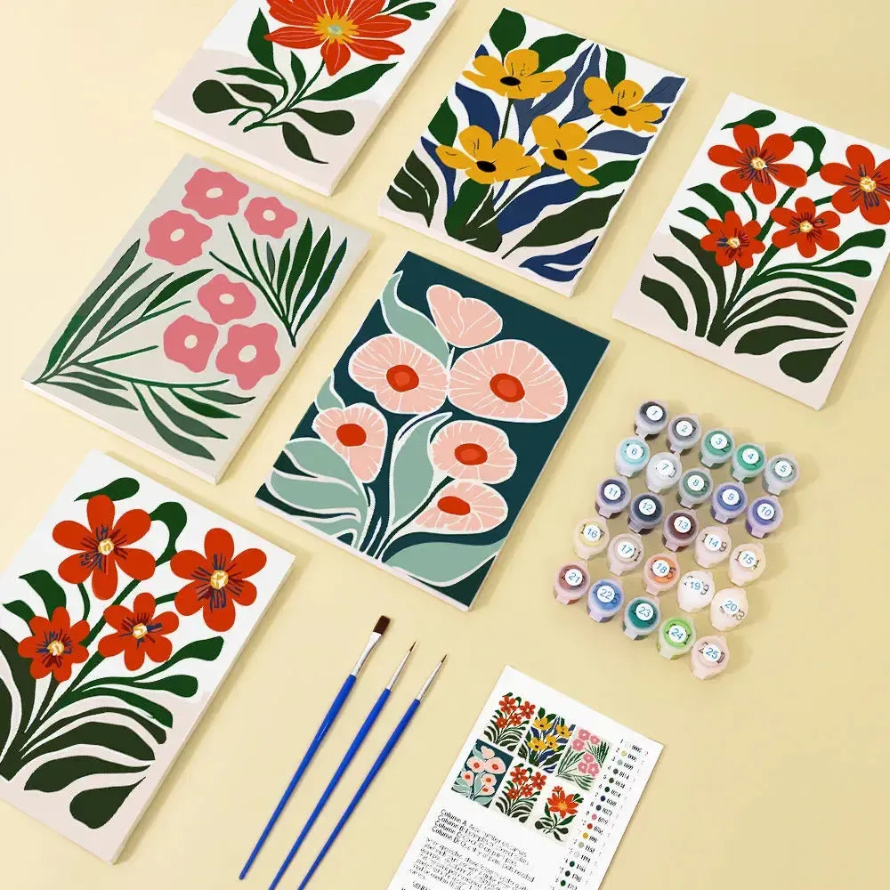 Pienet Paint by Numbers -numeromaalaussetit, maalit ja siveltimet