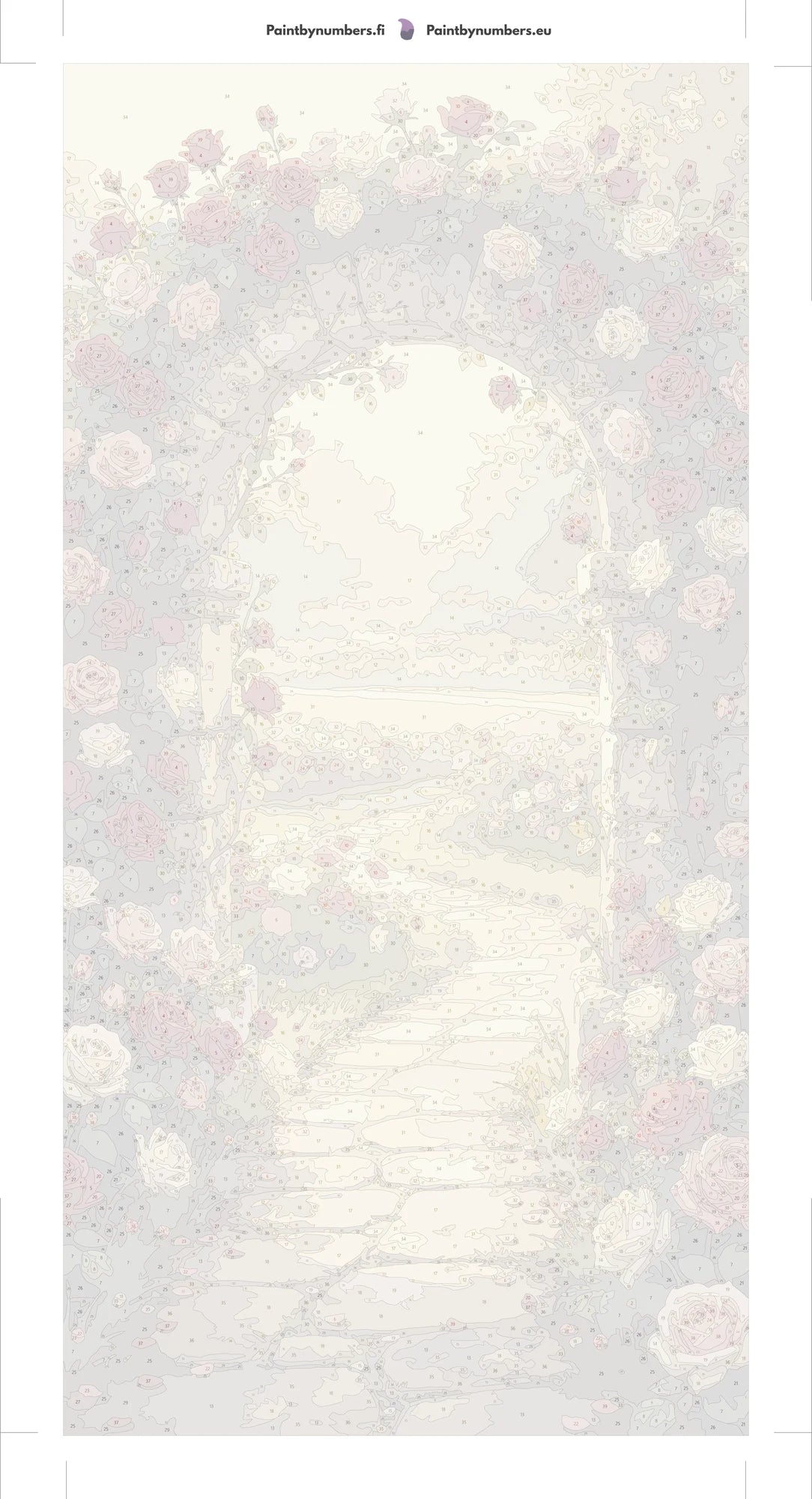 Paint by numbers canvas - Rose Archway Path