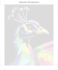 Thumbnail for Paint by numbers canvas - Geometric Peacock Portrait