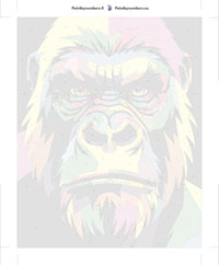 Thumbnail for Paint by numbers canvas - Colorful Gorilla Portrait