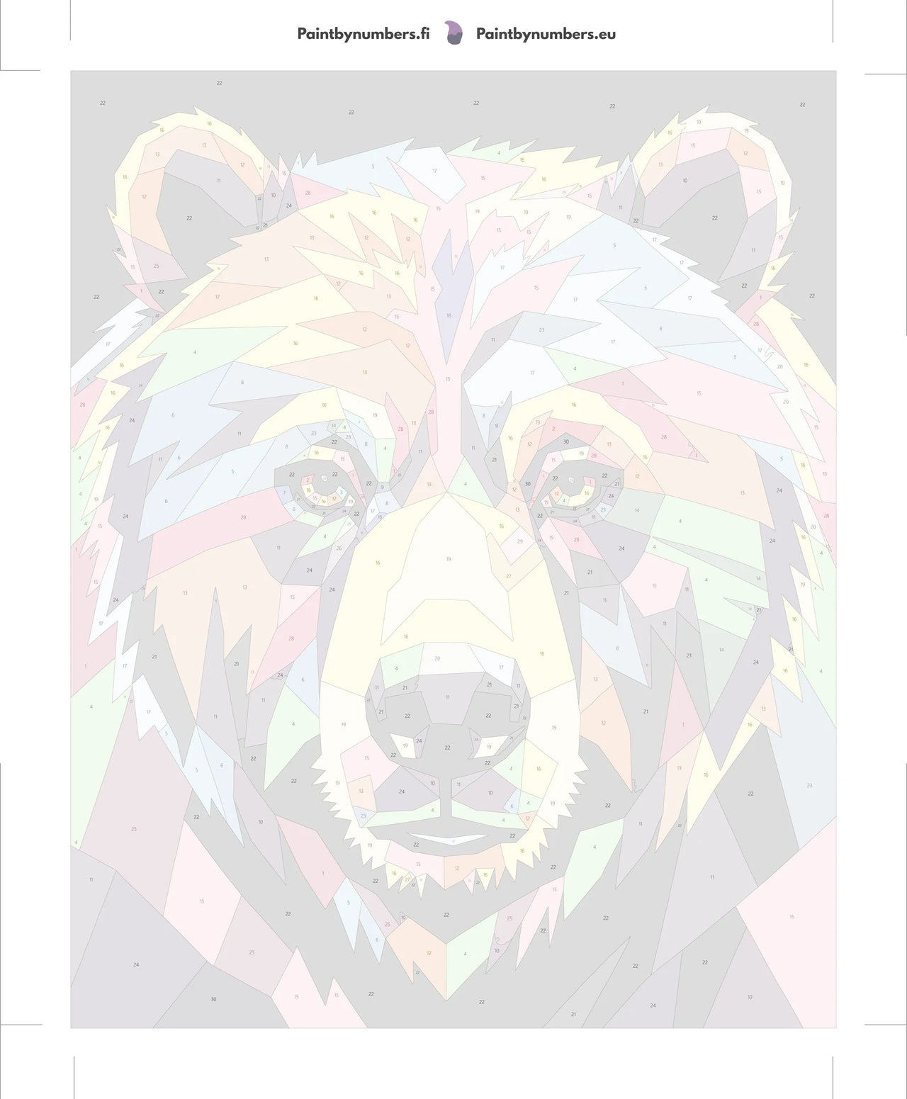 Paint by numbers canvas - Geometric Bear Portrait