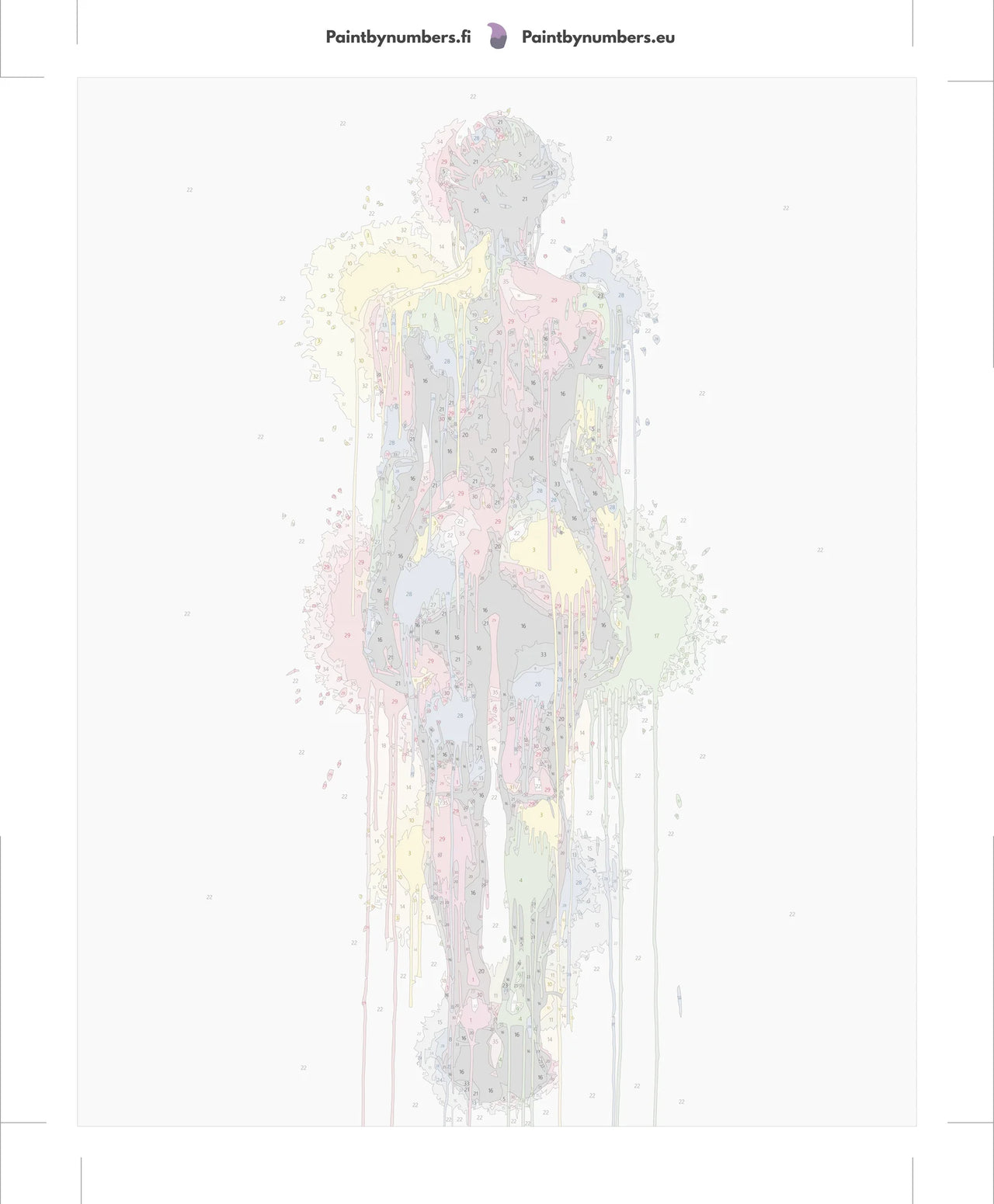 Paint by numbers canvas - Colorful Woman from Behind