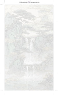 Thumbnail for Paint by numbers canvas - Waterfall and Pine Trees