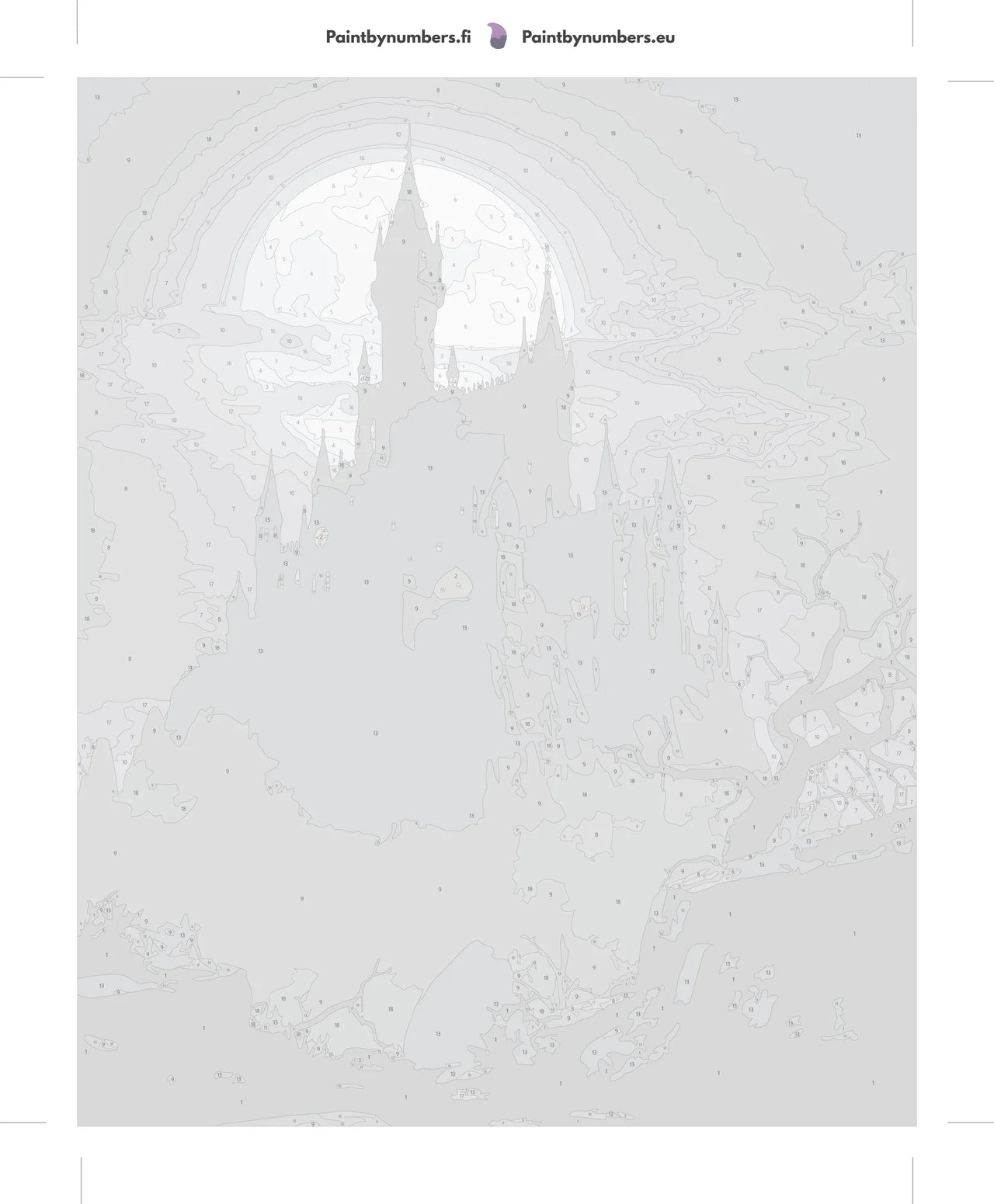 Linna numeromaalaus pakkaus