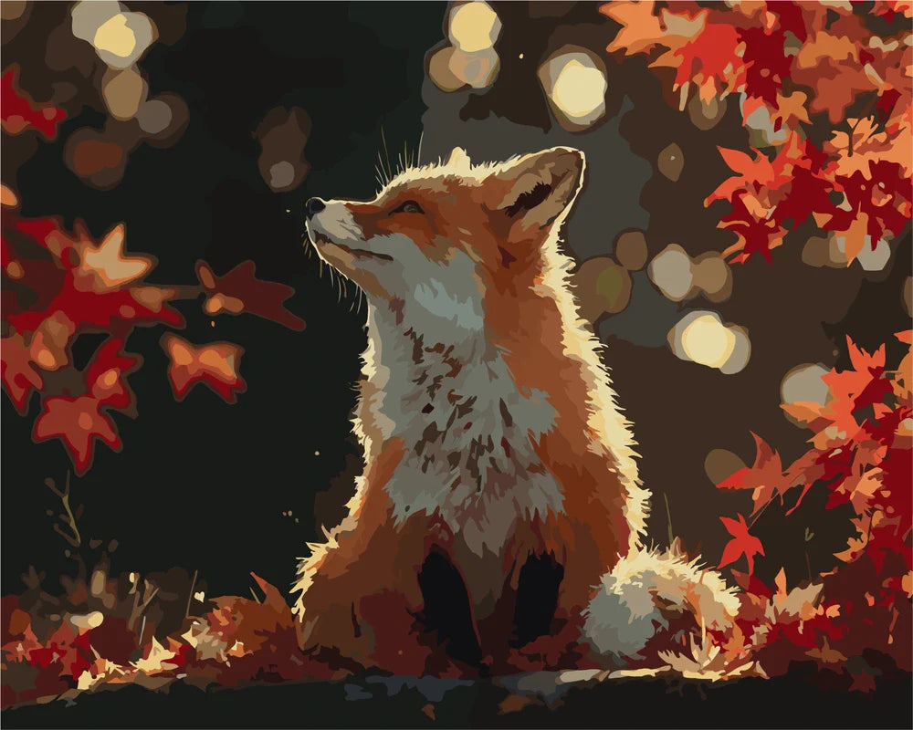 Kettu punaisessa lehdistössä - renderöinti valmiista numeromaalauksesta