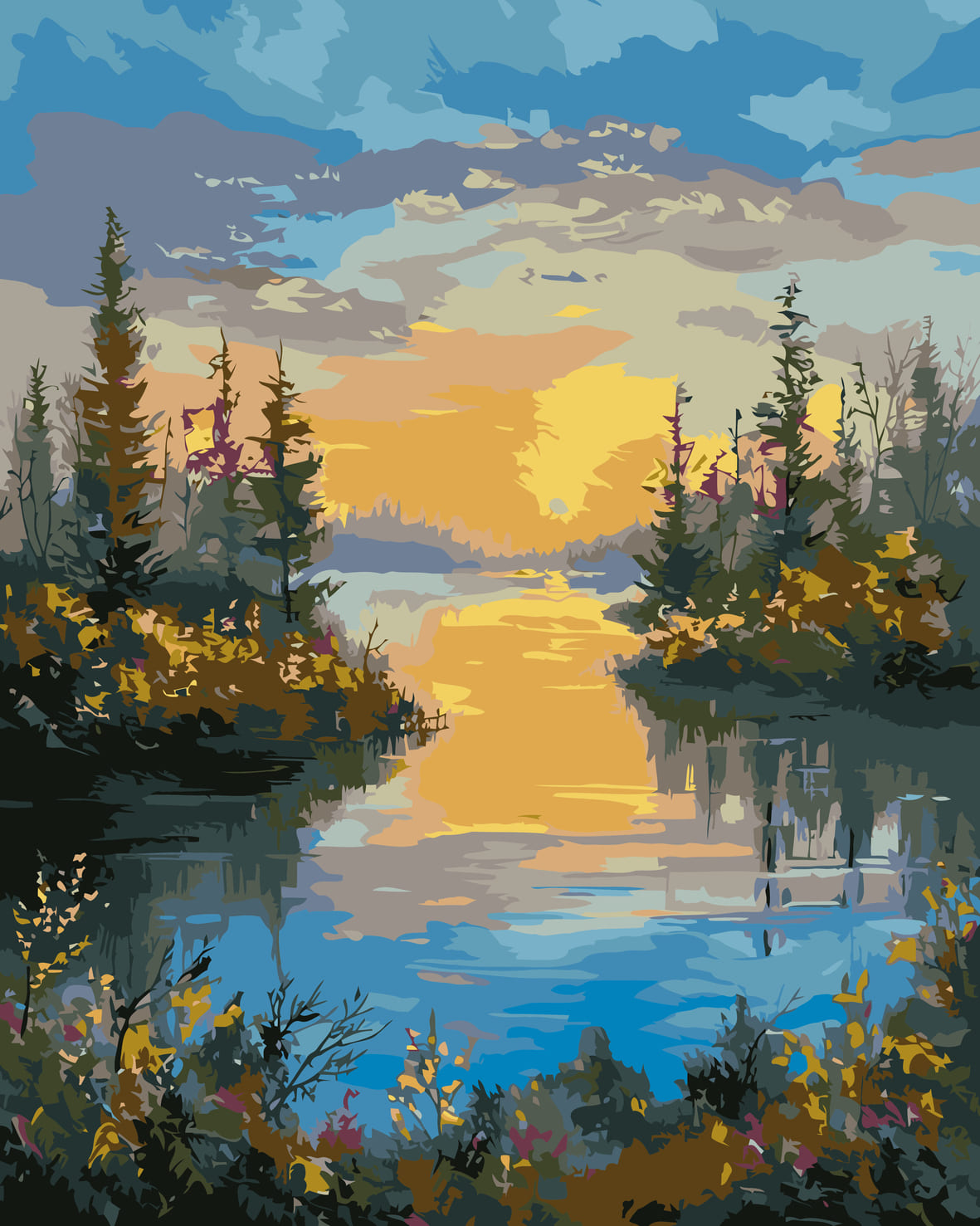 Serenity by the Lakesides - Paint By Numbers