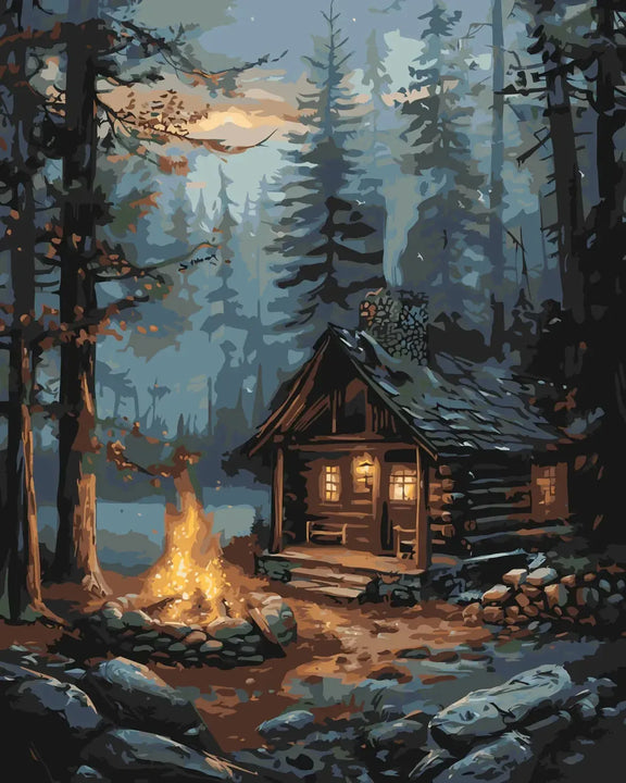 Cozy Campfire numeromaalaus – tunnelmallinen nuotio