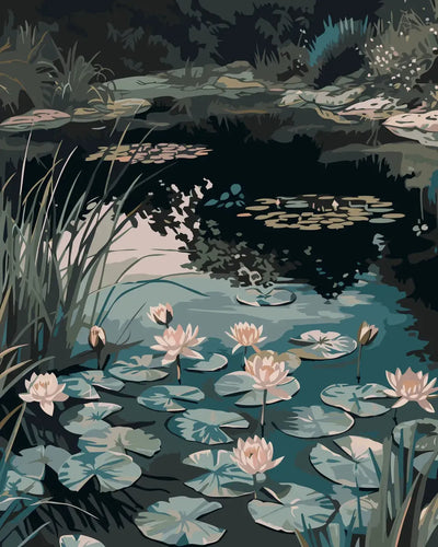 Lotus Lagoon numeromaalaus – lootuslampi