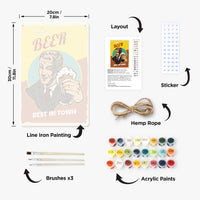 Thumbnail for Fresh Beer – Retro Metalli Paint by Numbers 20x30cm