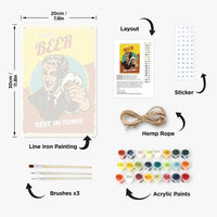 Thumbnail for Fresh Beer – Retro Metalli Paint by Numbers 20x30cm