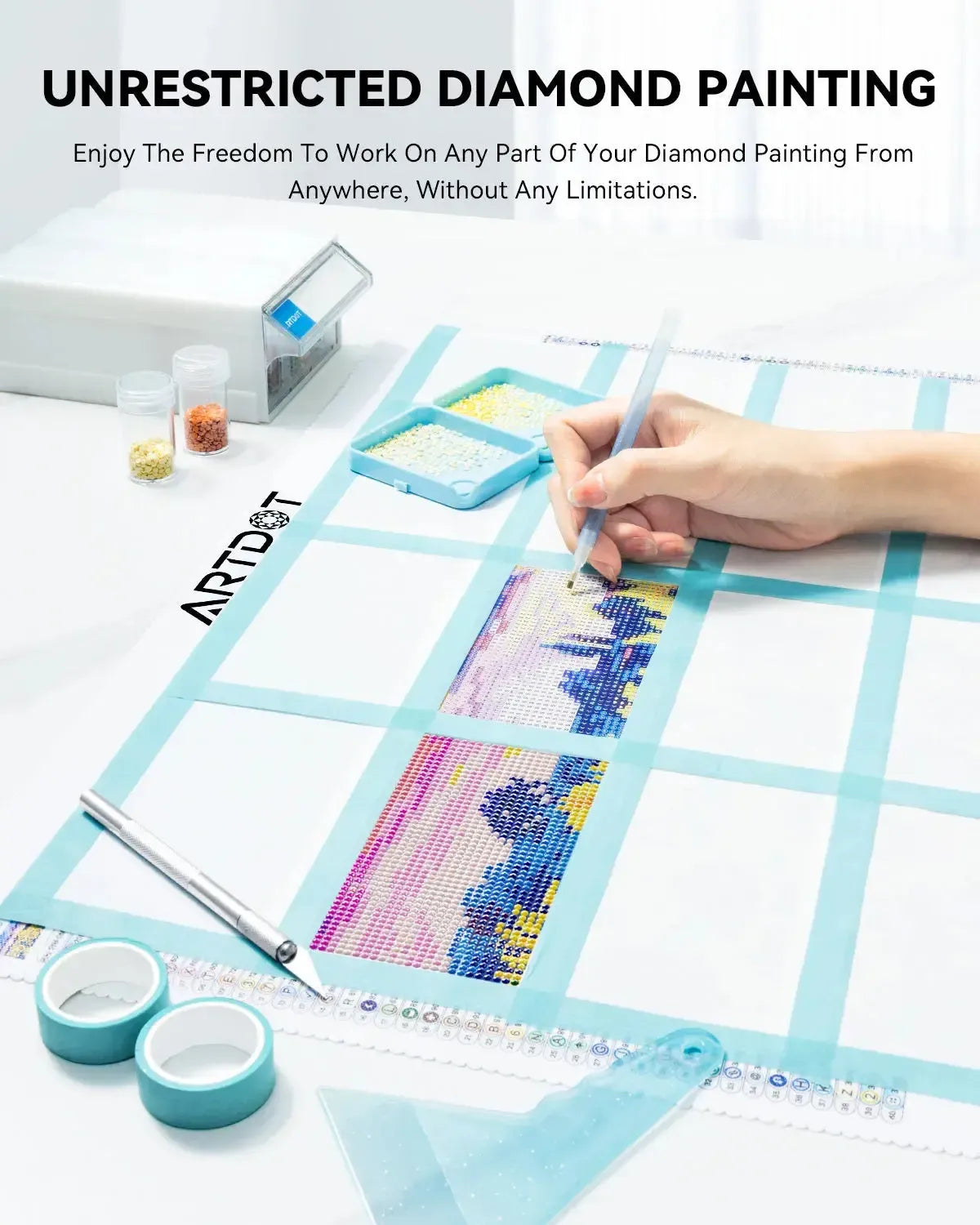 Timanttimaalauksen suojapaperisetti – 200 arkkia + työkalut
