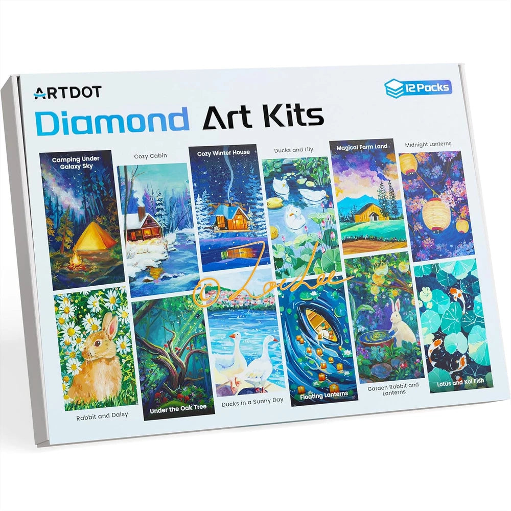 ARTDOT Diamond Art Kits 12-pack Zoe Lee timanttimaalauspakkaus