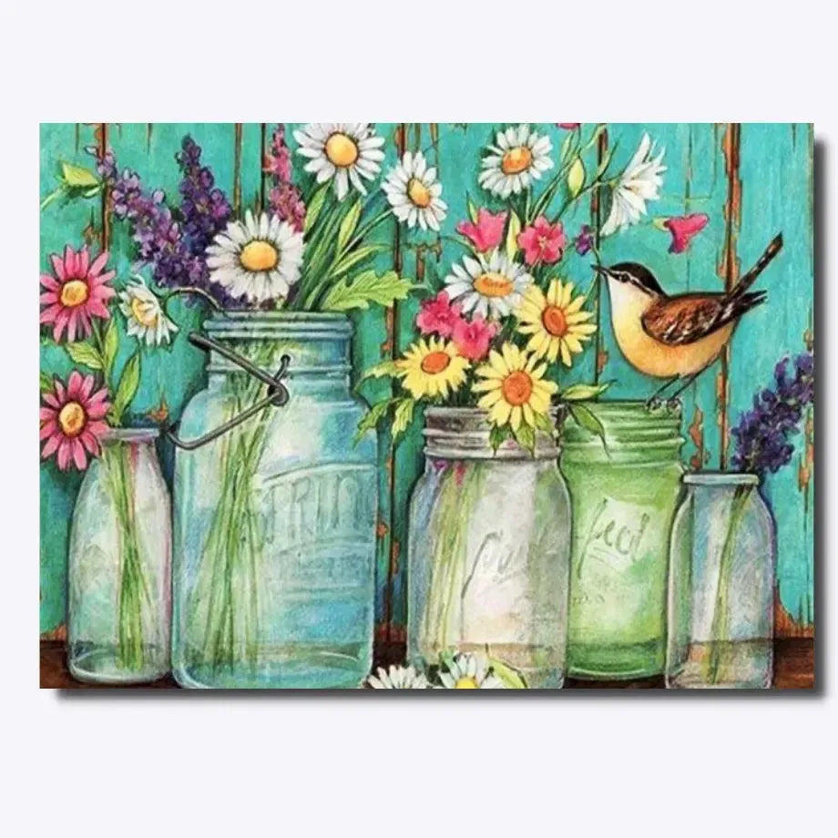 Birdsong Bouquet 40x50cm - Timanttimaalaus