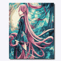 Thumbnail for Turquoise Temptress -numeromaalaus, turkoosi naishahmo