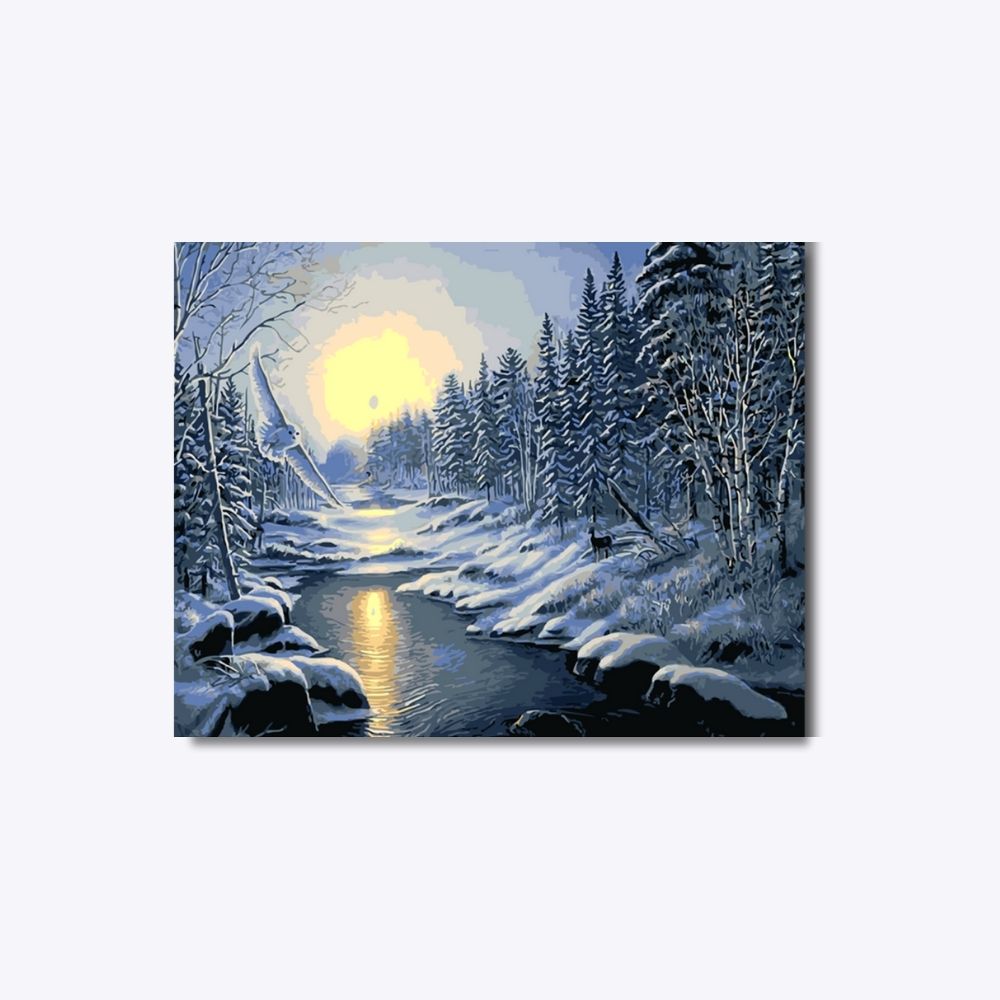 Winter Nighttime 40x50cm - Timanttimaalaus