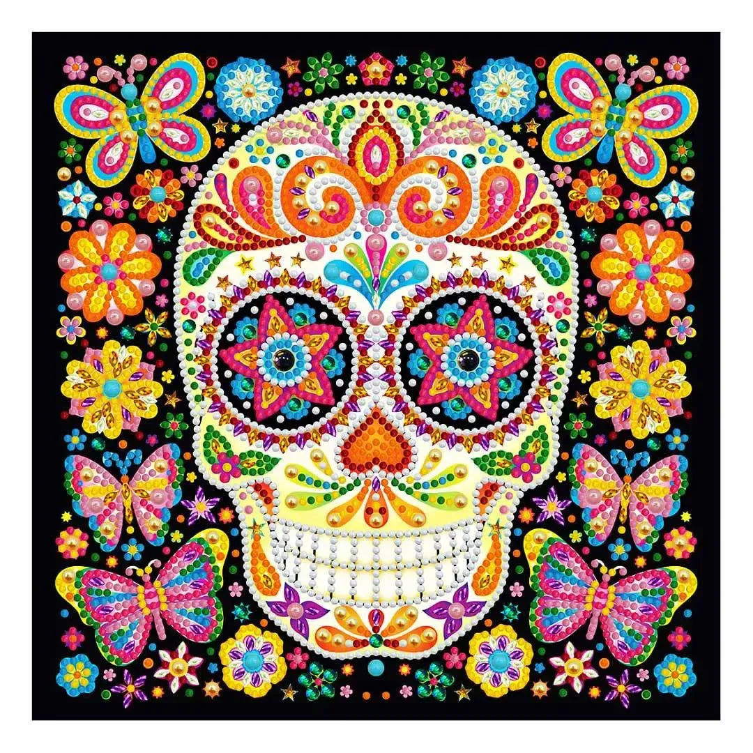 Skull - Pimeässä hohtava timanttimaalaus