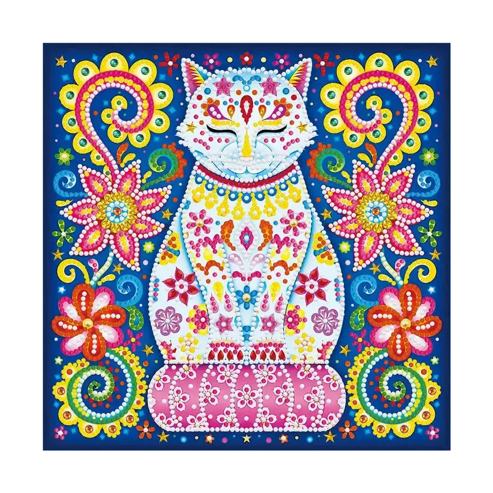 Cat 30x30cm - Pimeässä hohtava timanttimaalaus