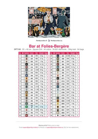 Thumbnail for A Bar At The Folies Bergere timanttimaalauksen värikartta – 44 DMC-väriä