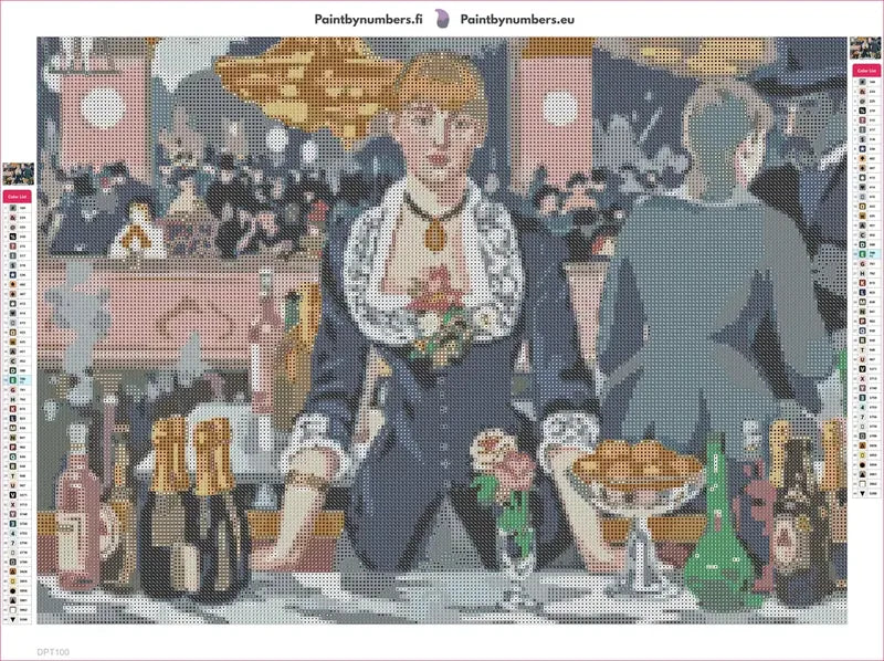 Bar at Folies-Bergère timanttimaalauksen liimapintainen canvas 55x40cm