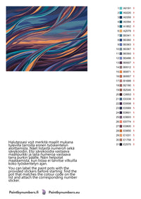 Thumbnail for Värikartta ja ohjeet - Abstract Colorful Waves 50x40cm