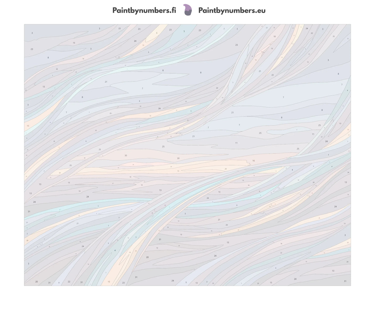 Numeroitu kangas - Abstract Colorful Waves 50x40cm