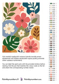Thumbnail for Värikartta ja ohjeet - Abstract Flowers and Leaves 60x80cm