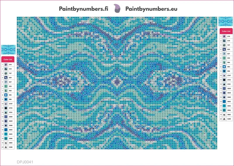Abstract Waves timanttimaalauksen liimapintainen canvas 30x20cm