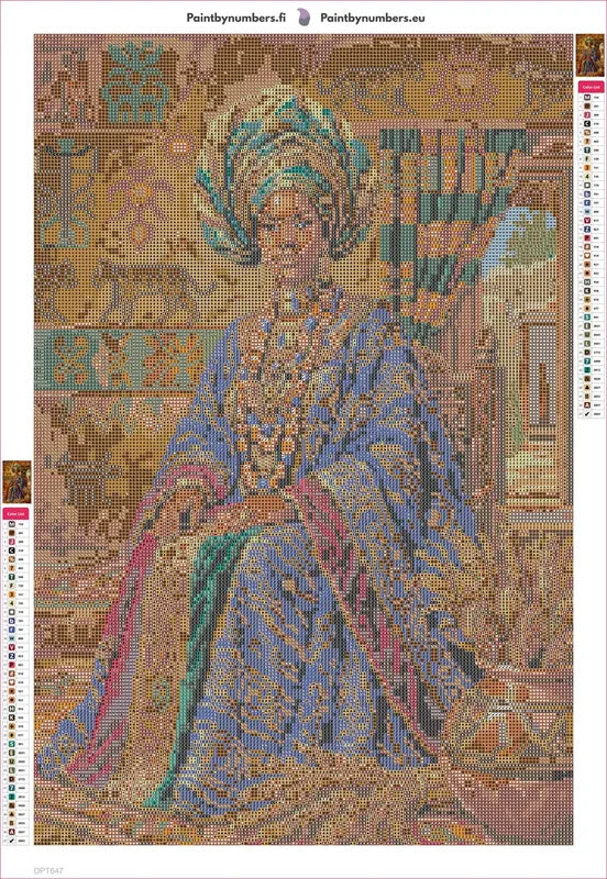 African Queen in Regal Attire timanttimaalauksen liimapintainen canvas 40x60cm