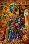 Thumbnail for African Queen in Regal Attire, 40x60 cm timanttimaalaus – koko kuvion esikatselu ilman lähikuvaa