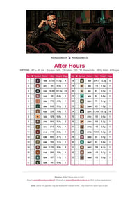 Thumbnail for After Hours timanttimaalauksen värikartta – 33 DMC-väriä