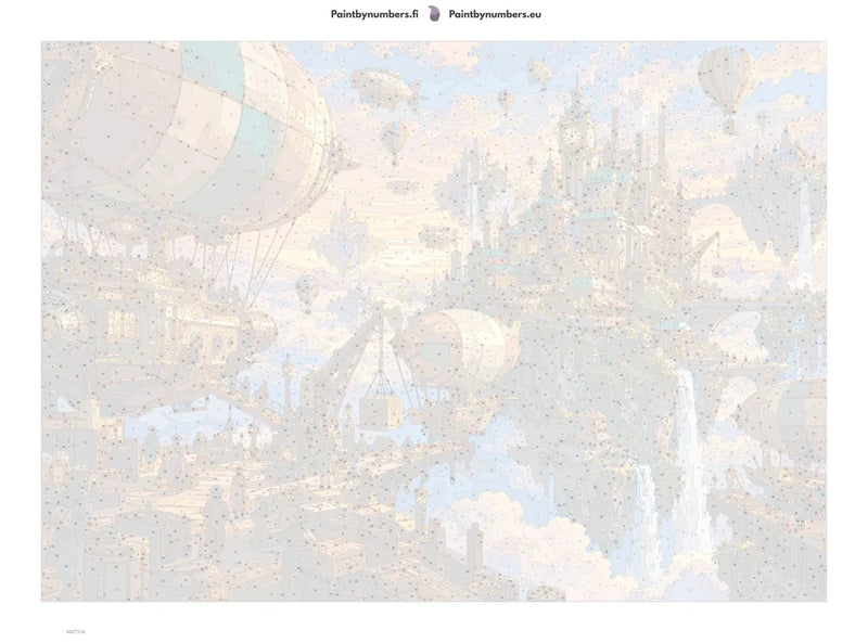 Numeromaalaus: Numeroitu kangas - Airship Harbour 70x50cm