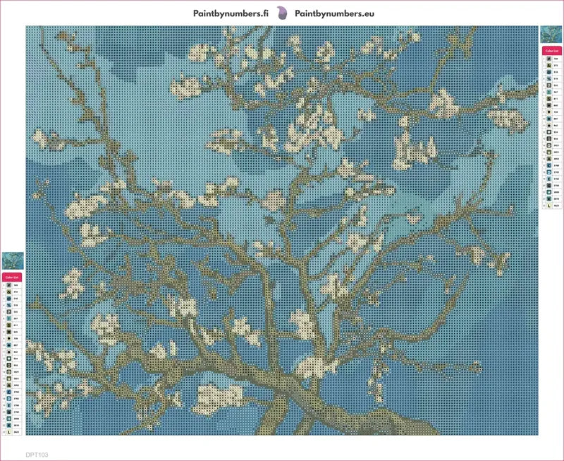 Almond Blossom timanttimaalauksen liimapintainen canvas 50x40cm