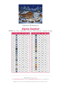 Thumbnail for Alpine Gasthof timanttimaalauksen värikartta – 34 DMC-väriä