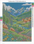 Thumbnail for Alpine Village Mountain Valley timanttimaalauksen liimapintainen canvas 30x40cm