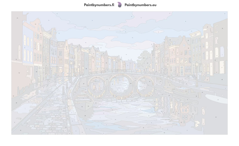 Numeroitu kangas - Amsterdam Canal Bridge 70x40cm