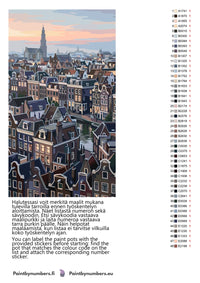 Thumbnail for Värikartta ja ohjeet - Amsterdam Canal Rooftops 40x70cm