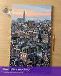 Thumbnail for Valmiin numeromaalauksen havainnekuva - Amsterdam Canal Rooftops 40x70cm