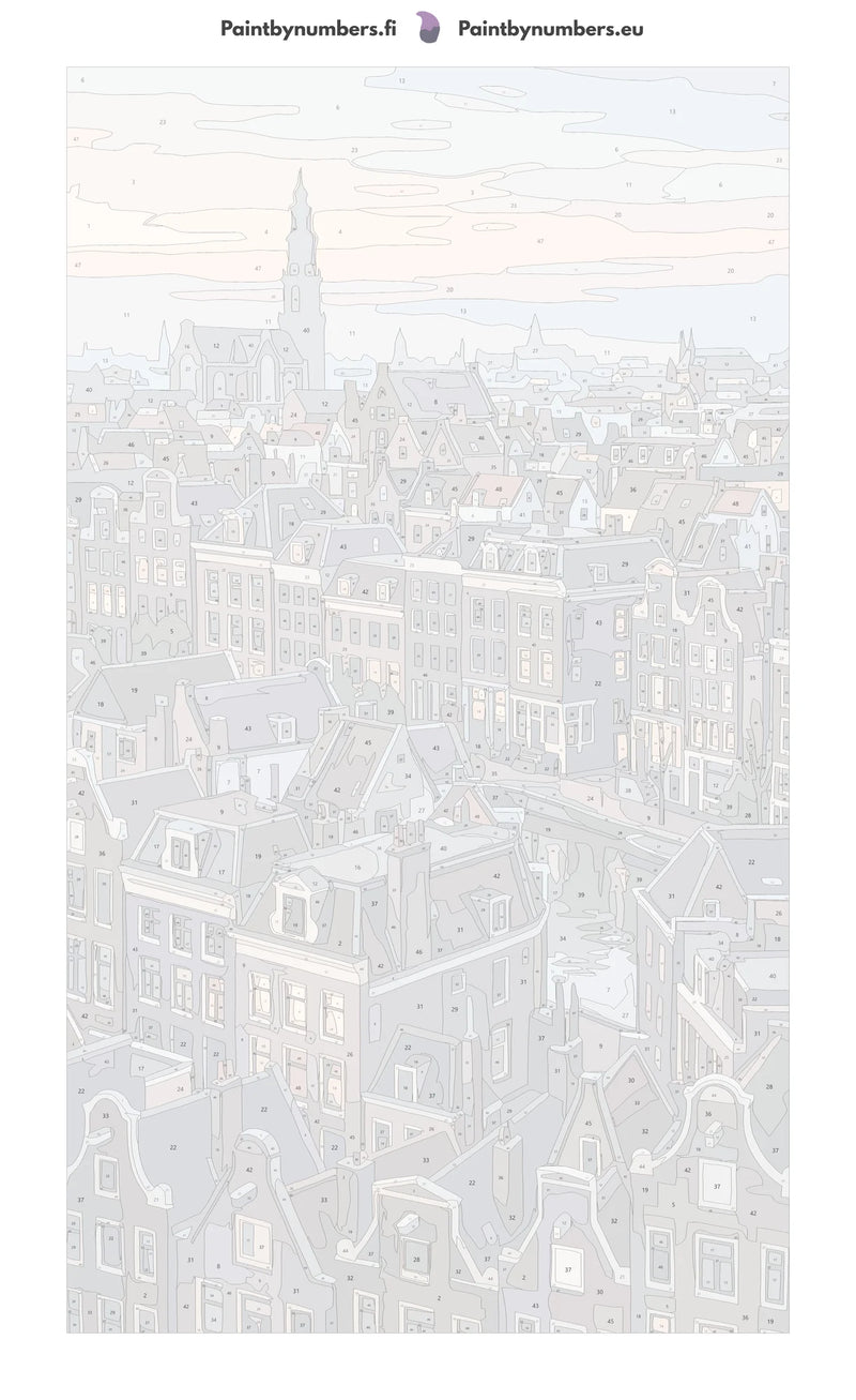 Numeroitu kangas - Amsterdam Canal Rooftops 40x70cm