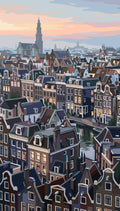 Thumbnail for Amsterdamin kattomaisema ja kanavatalot numeromaalaus.