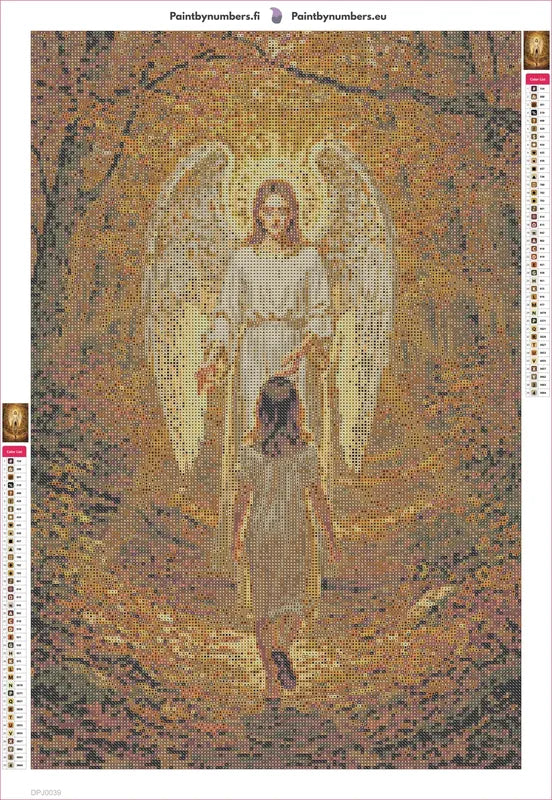 Angel and Child timanttimaalauksen liimapintainen canvas 40x60cm