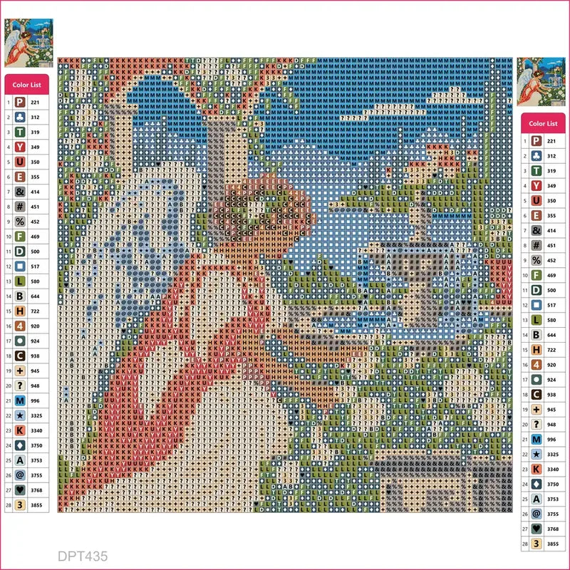 Angel in the Pearl Garden timanttimaalauksen liimapintainen canvas 20x20cm