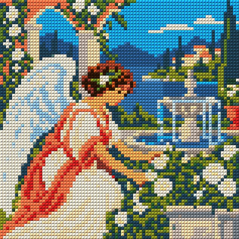 Angel in the Pearl Garden, 20x20 cm timanttimaalaus – koko kuvion esikatselu ilman lähikuvaa